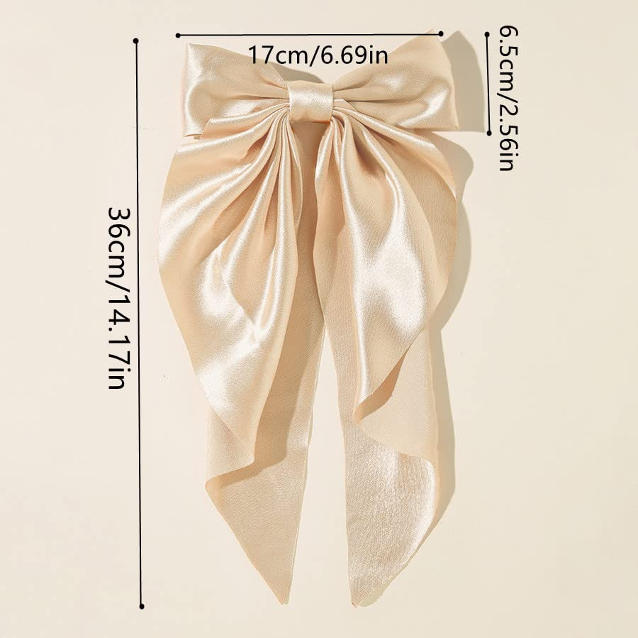 Super Big Bow Hair Clips French Style Soild Color Knotted Bowknot Spring Snap Ba