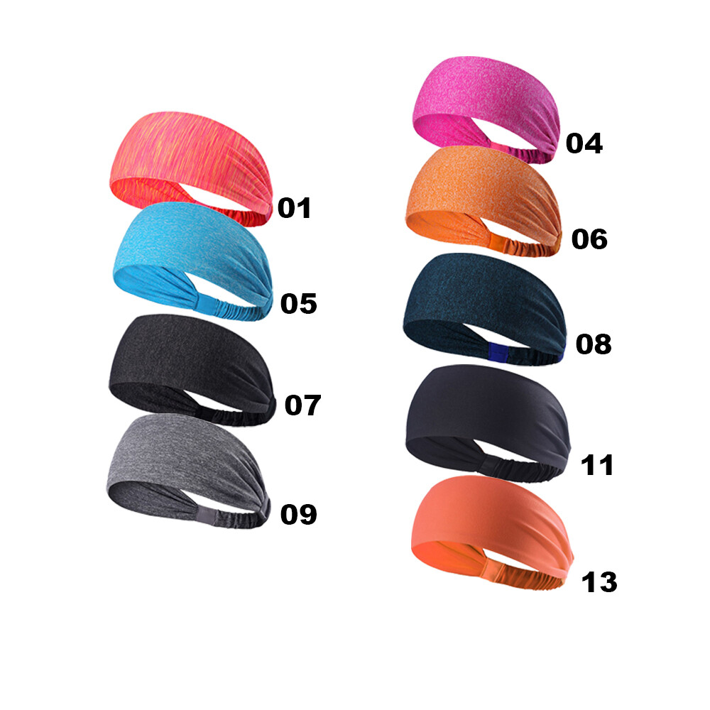 2PCS Unisex Sport Running Fitness Elastic Wicking Non Slip Athletic Headband