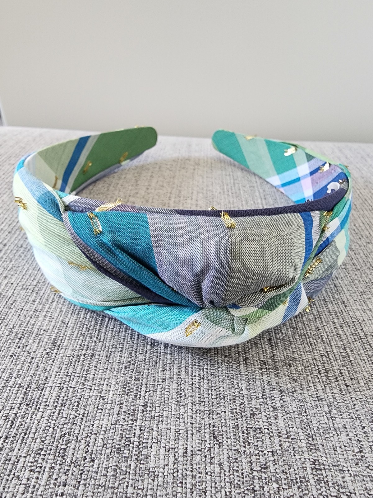 Blue Green And Gold Knot Headband
