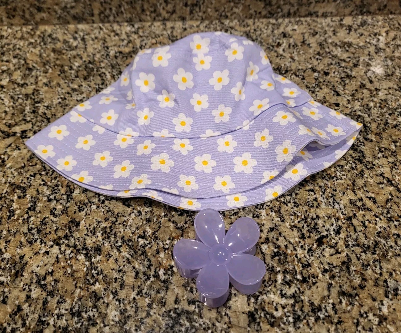 Ulta Beauty Purple Flower Bucket Hat & Clip Hair Accessory NIP Free Shipping