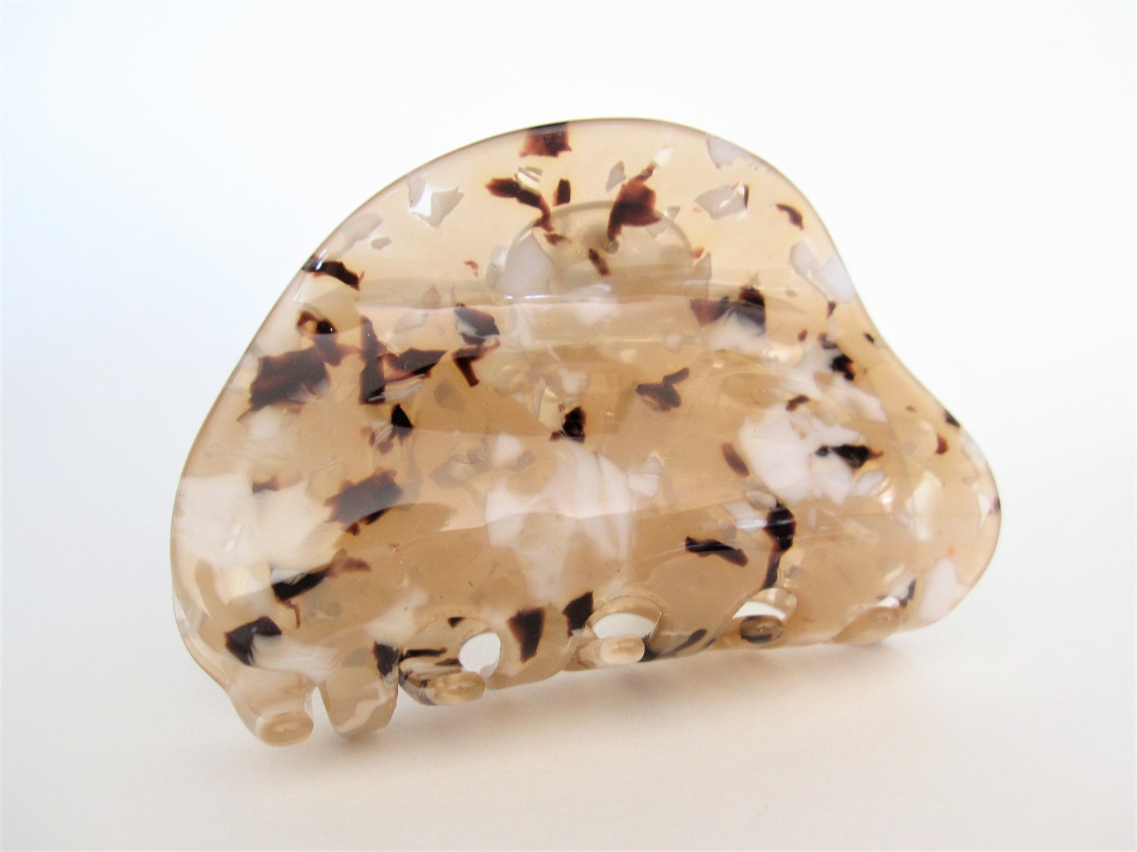 Tan brown beige taupe marbled hair claw clip