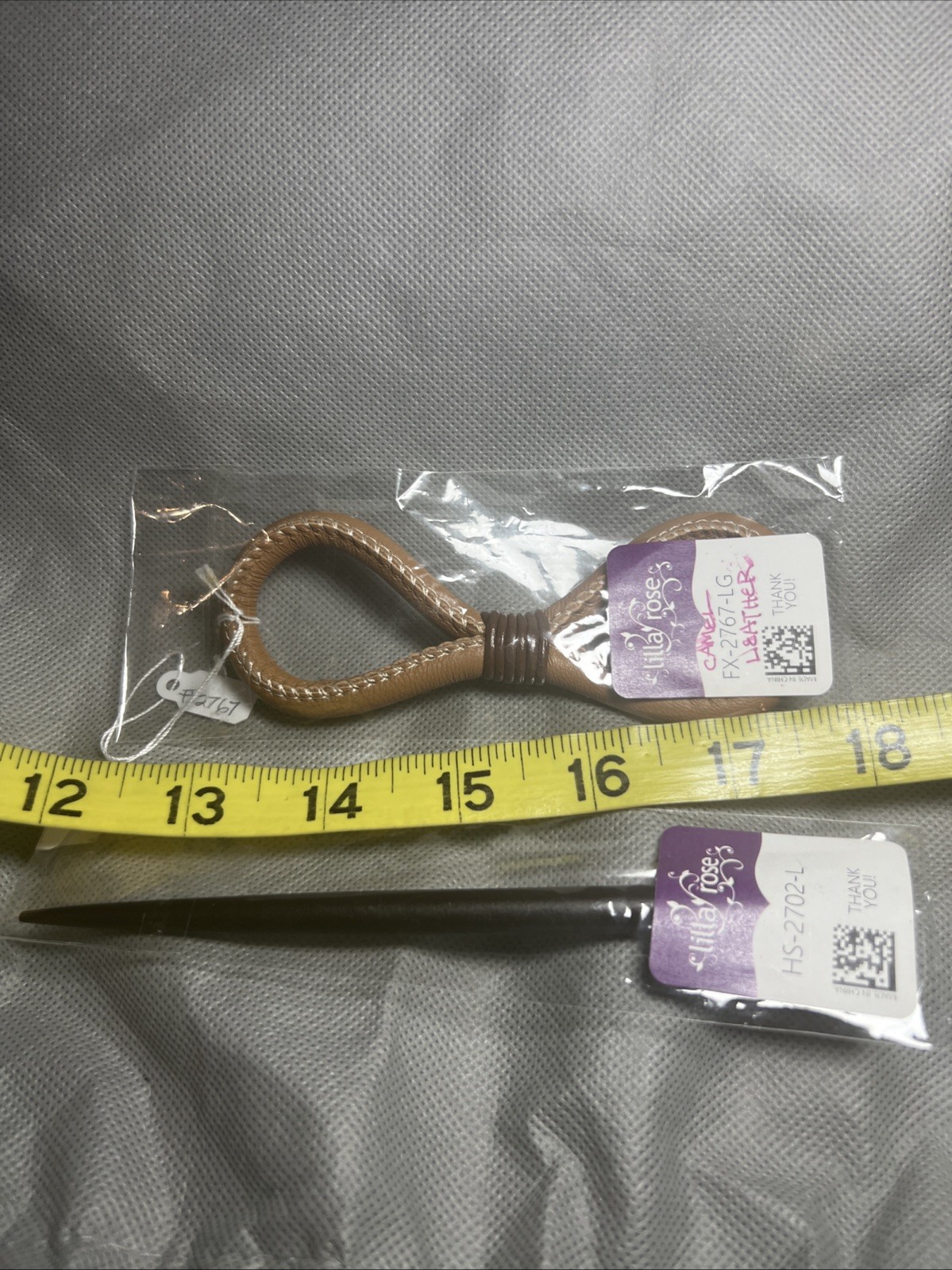 Lilla Rose Camel Leather Fx2767 Large & Stick HS2702 Large Lot Of 2 New