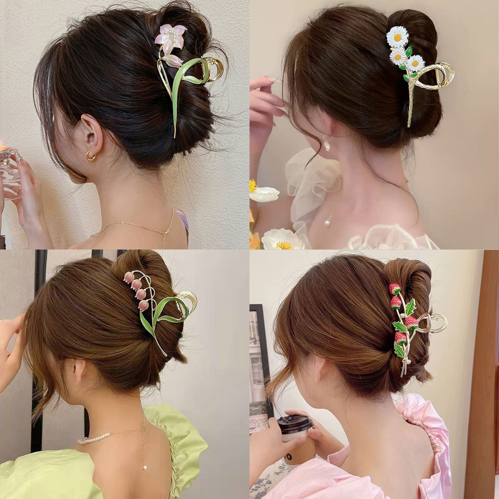 6 Pcs Hair Claw Clips for Women, Large Strong 6 Count (Pack of 1), A-Clips