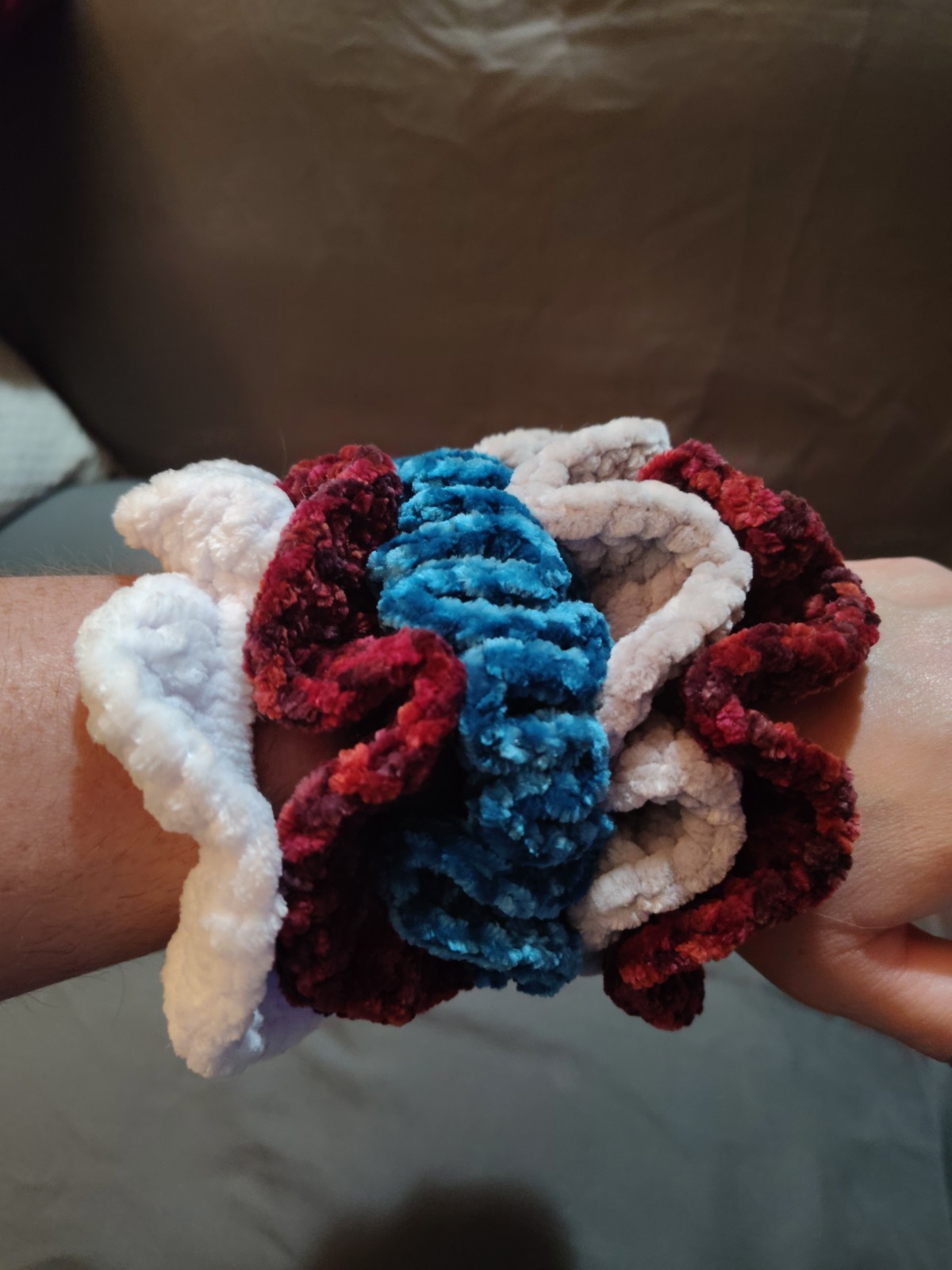 Set Of 5 Handmade Crochet Hair Scrunchies