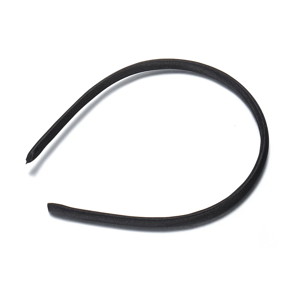 10Pcs Fashion Satin Solid Color Headband Colorful Fabric Covered Thin Plastic Ha