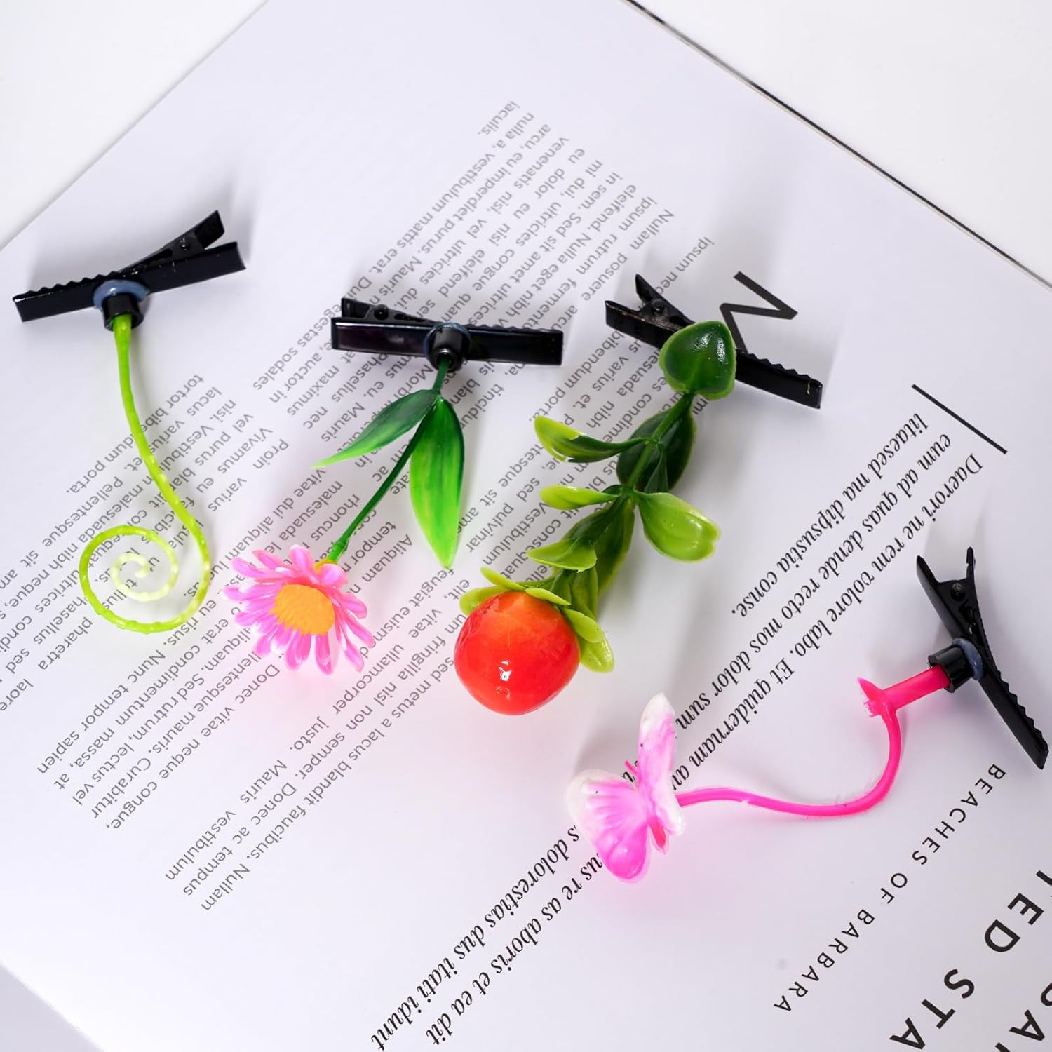 32Pcs Bean Sprout Hair Clips Funny Sprout Clips Random Mixed Styles Plant Grass