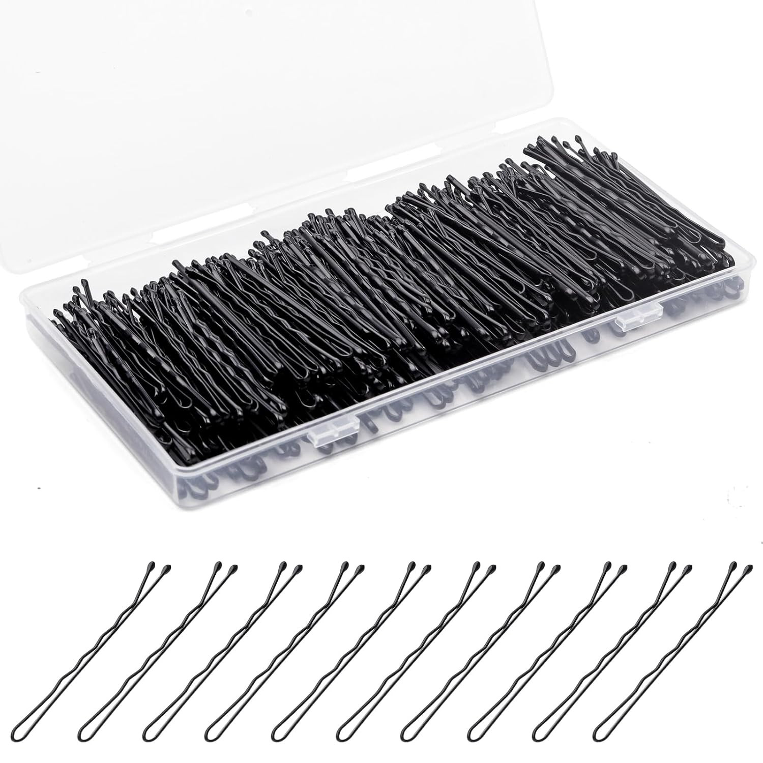 Bobby Pins 300 Pcs, Bobby Pins Black 2Inches, Reusable Invisible Wave Non Slip