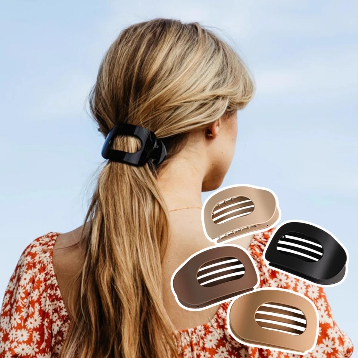 4Pack Matte Flat No-Crease Hair Barrettes Strong Hold Hair Accessories for Girls