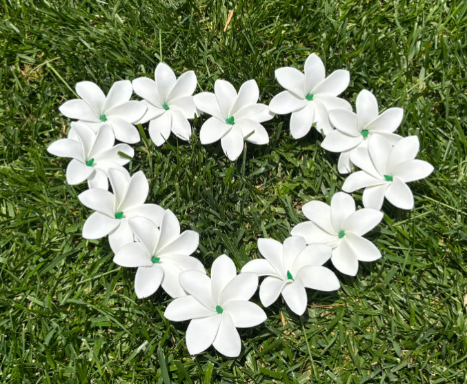 Hawaiian Plumeria Tropical Hair Pick Beach Luau Foam Individual or Lot of 12