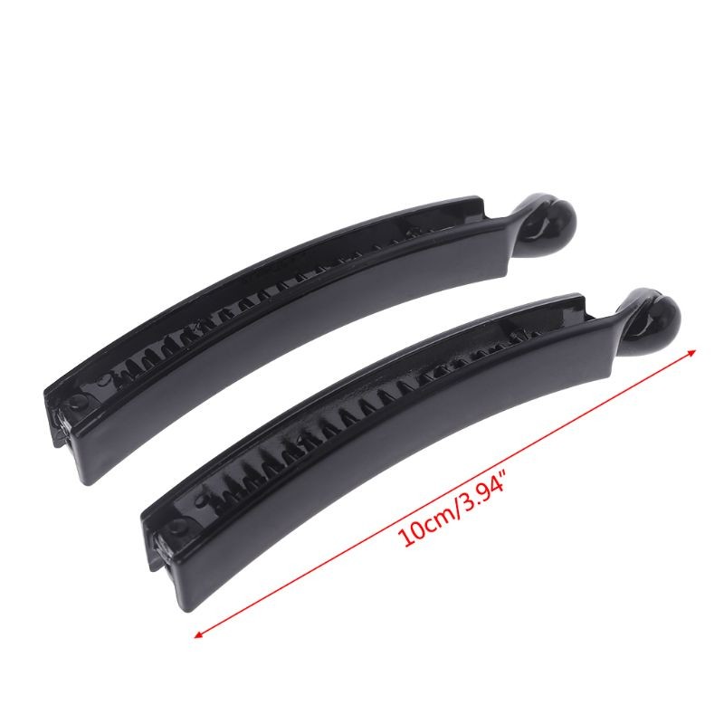 2 Pieces 10 for cm Banana Hair Clips Black Square for Head Plastic Barrette