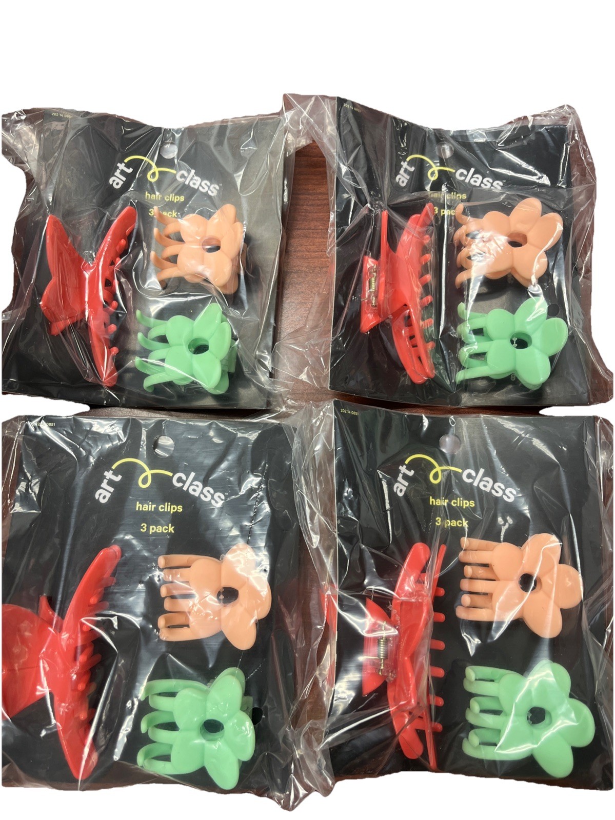 Art Class 3-Pack Flower-Shaped Hair Clips for Stylish & Secure Lot Of 4