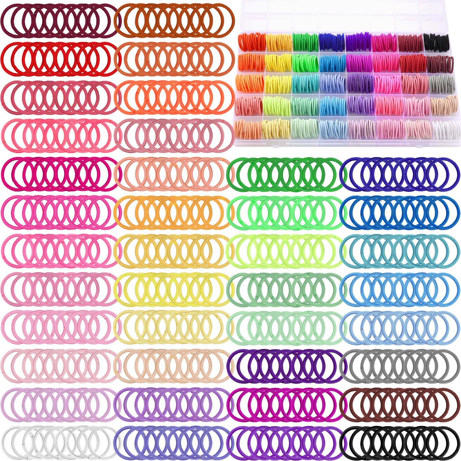 400pcs Toddler Hair Ties, 40 Colors Baby Hair Ties for Little Girls, Colorful…