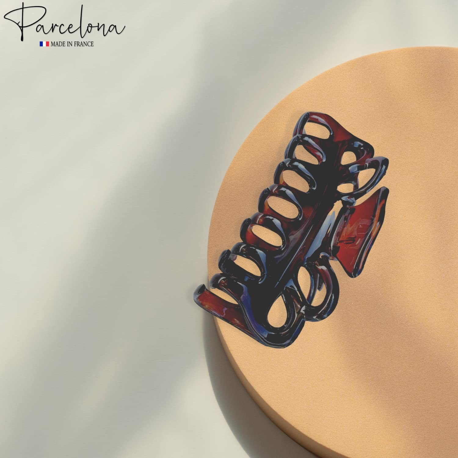 Parcelona French Double Loop Large Shell Claw Clip Clamp Clutcher 4.25 Inches