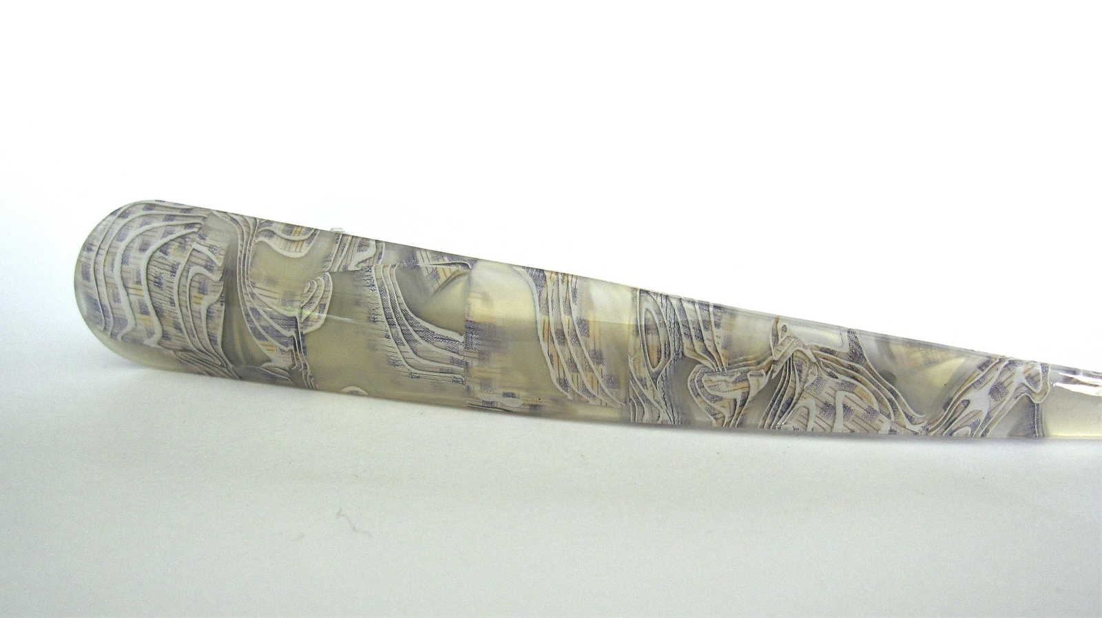 Gray white lilac yellow iridescent marbled acrylic metal alligator hair claw