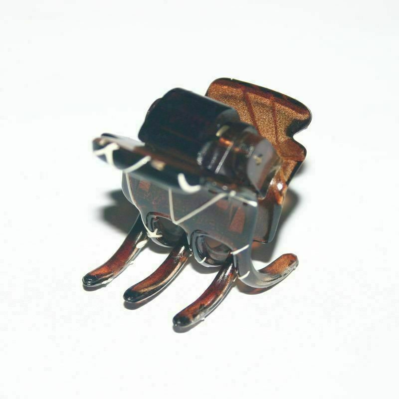 Hair Claw Soda Stripe Miniature Toothed Small Brown Pink Jaw Clip Made in France