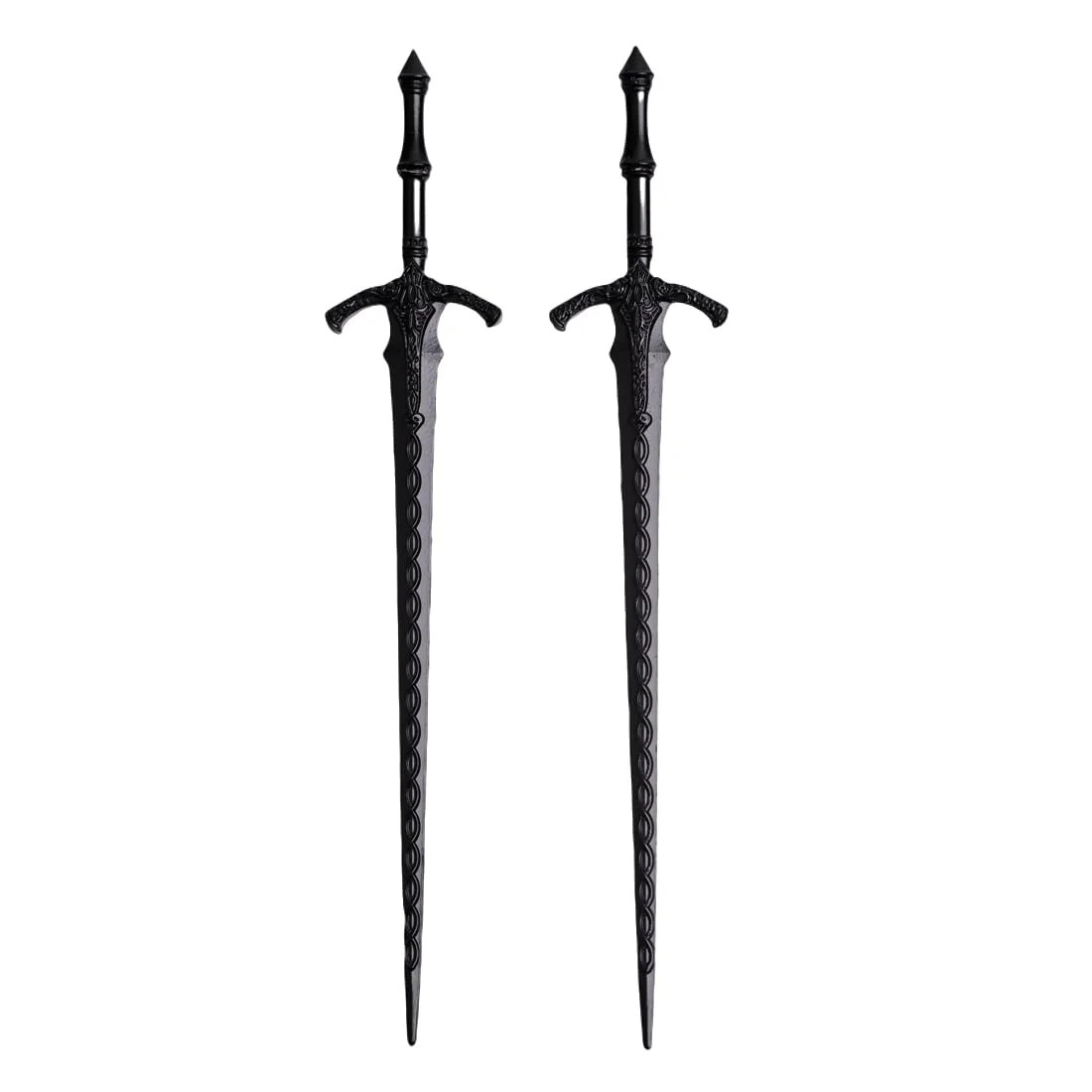 2PCS Retro Viking Hair Sticks – Black Gothic Metal Sword Hair Pins for Women, Pe