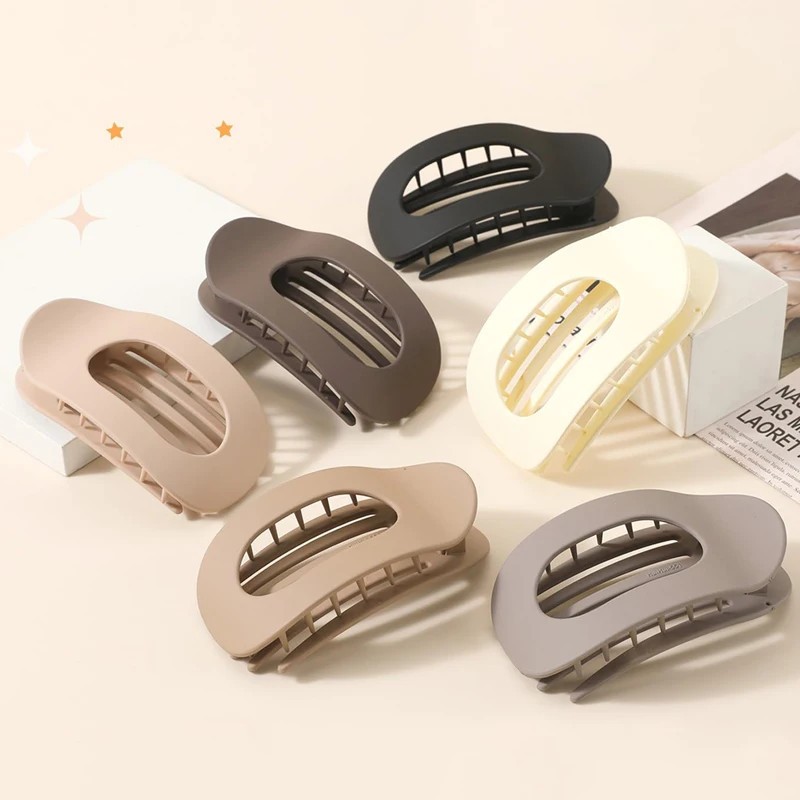 Fashion Oval Flat Hair Clips for Women New Design Leopard Large Flat Round Claw