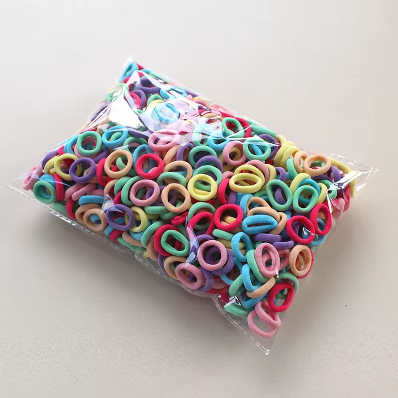 100/300/500Pcs Hair Bands for Children Colorful Nylon Scrunchie Hair Ties Rubber
