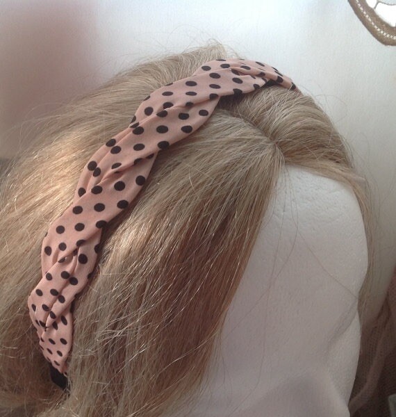 Pick 1 – Braided Polka Dot or Stripped Fabric Headband