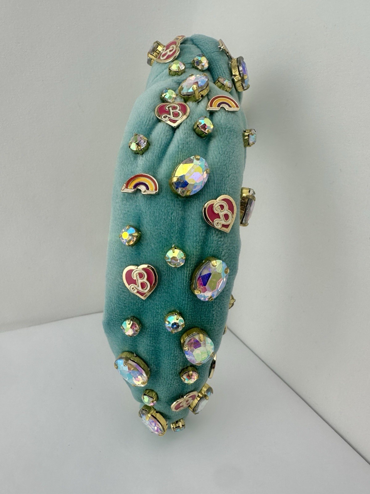 Lele Sadoughi X Barbie Totally Hair Aqua Charm Embellished Knotted Headband 2022