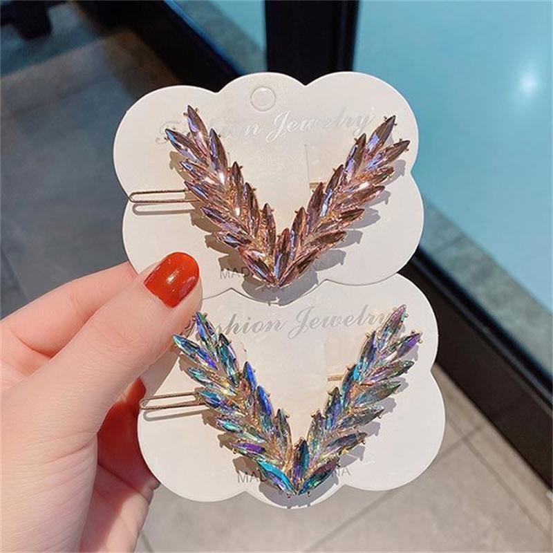 Luxury Crystal Hair Clip Women Korean V Shape Buckle Hairpin Fashion Headwear Gi