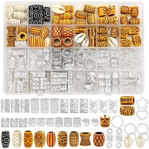 235 Pcs Hair Jewelry Hair Charms for Women Braids,Loc Jewelry for Hair Silver
