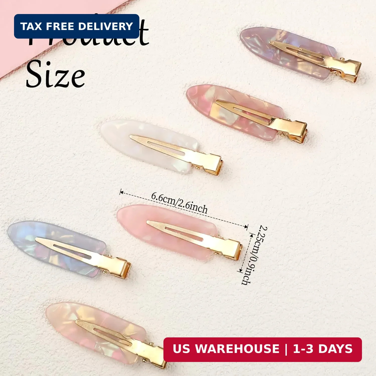 12 Pack No Crease Hair Clips Colorful No Bend Hairclips Flat Duckbill Clip Creas