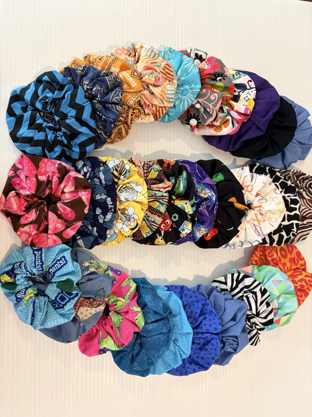 Handmade Cotton Scrunchies Elastic Hair Bands – 30 Piece