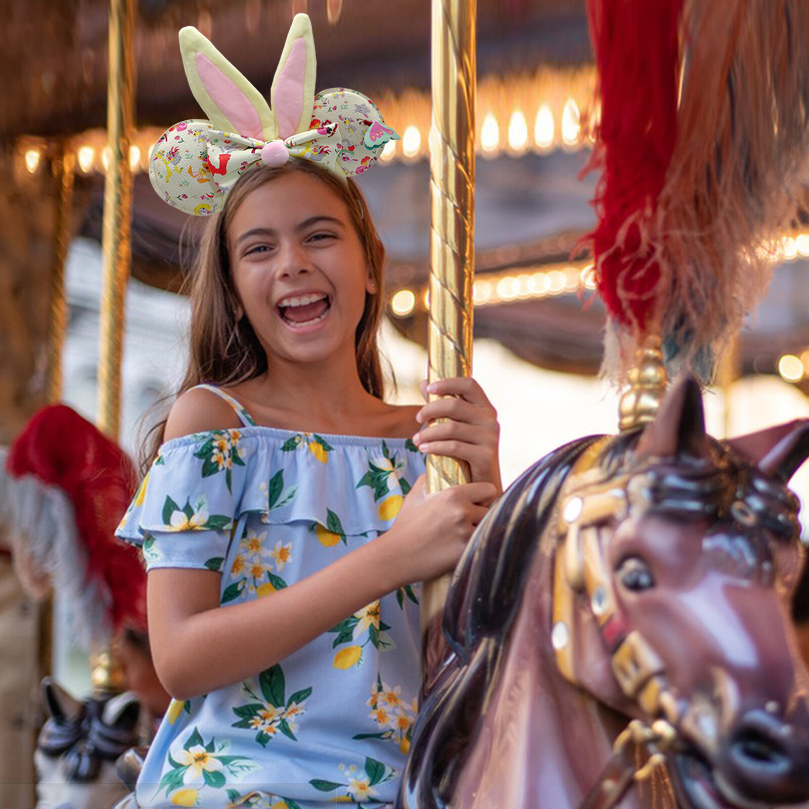 Easter Reigning Rabbits Easter Bunny Disney` Parks Ears Minnie Ears Headband NEW