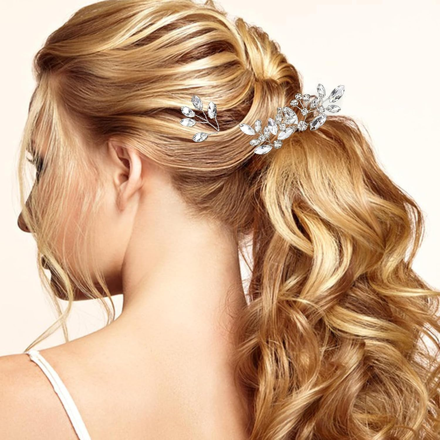 6 PCS Silver Bridal Hair Pins, Rhinestones Hair Accessories Crystal Wedding U-Sh