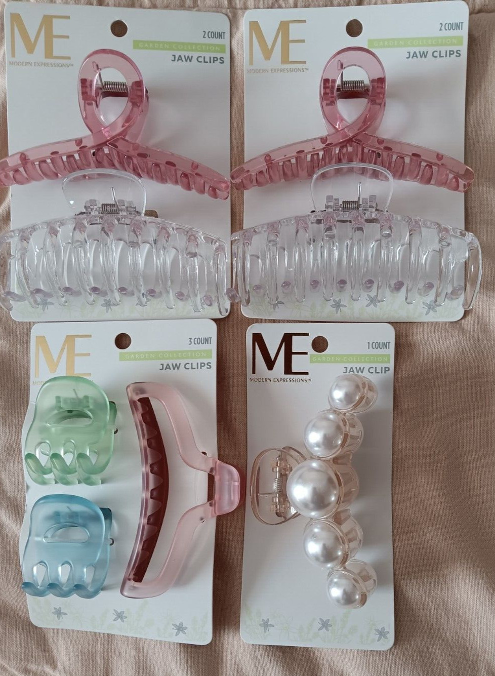Hair Claw Jaw Clips Lot Non Slip Pink Clear Green Blue Pearl Small Medium Large