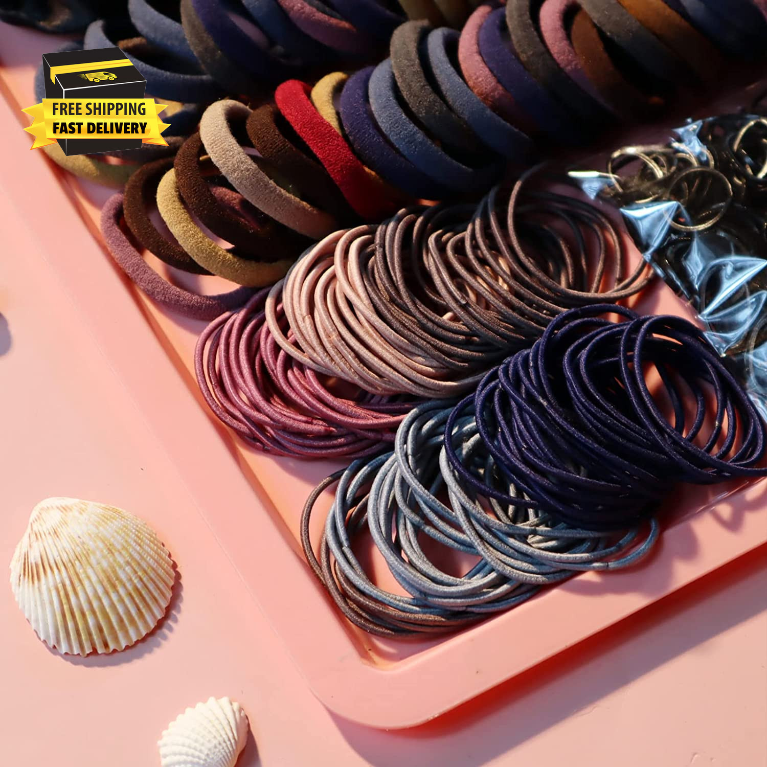 755PCS Hair Accessories for Woman Set Seamless Ponytail Holders Variety Hair Scr
