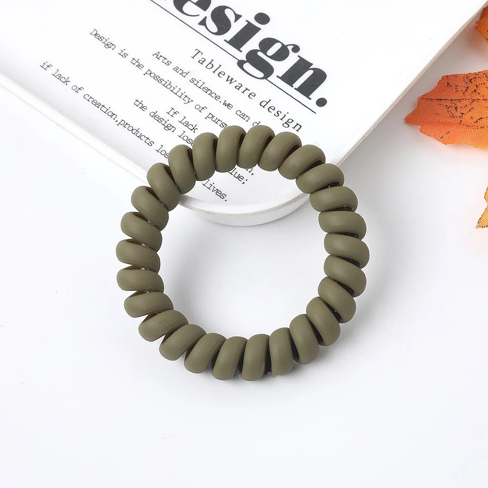 3Pcs/lot Telephone Wire Elastic Hair Bands Women Matte Frosted Colorful Girls Te