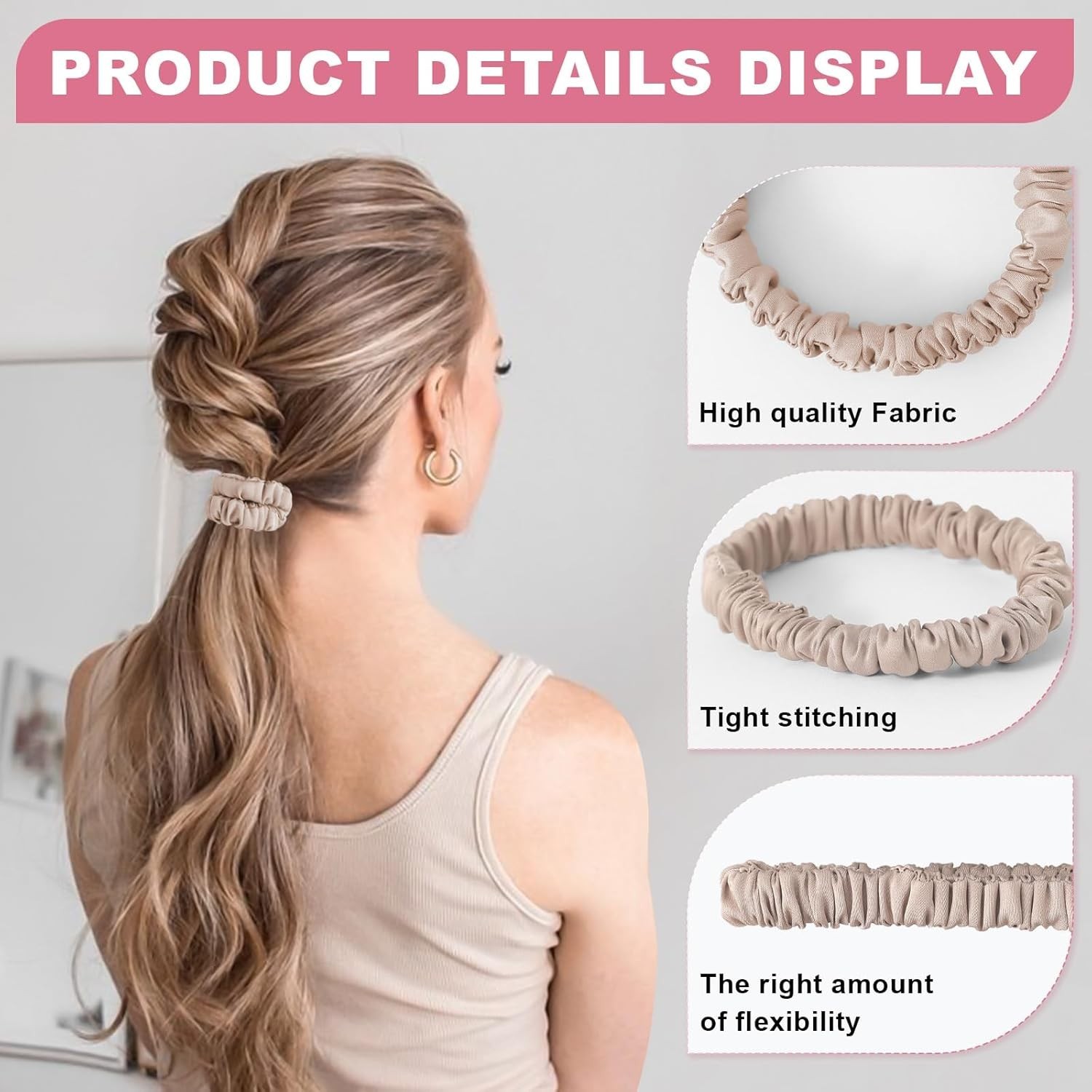 6Pcs Silk Hair Ties Small 22 Momme 100% Pure Mulberry Silk Scrunchies for Women