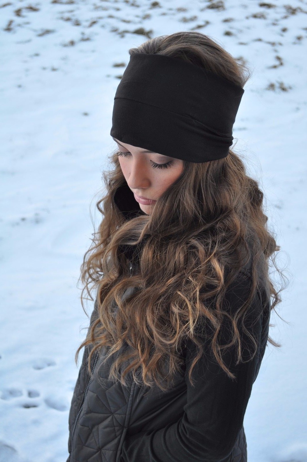 Womens Wide Headband 3 For $14.95 Stretch Girls Hair Black Gray Pink Purple