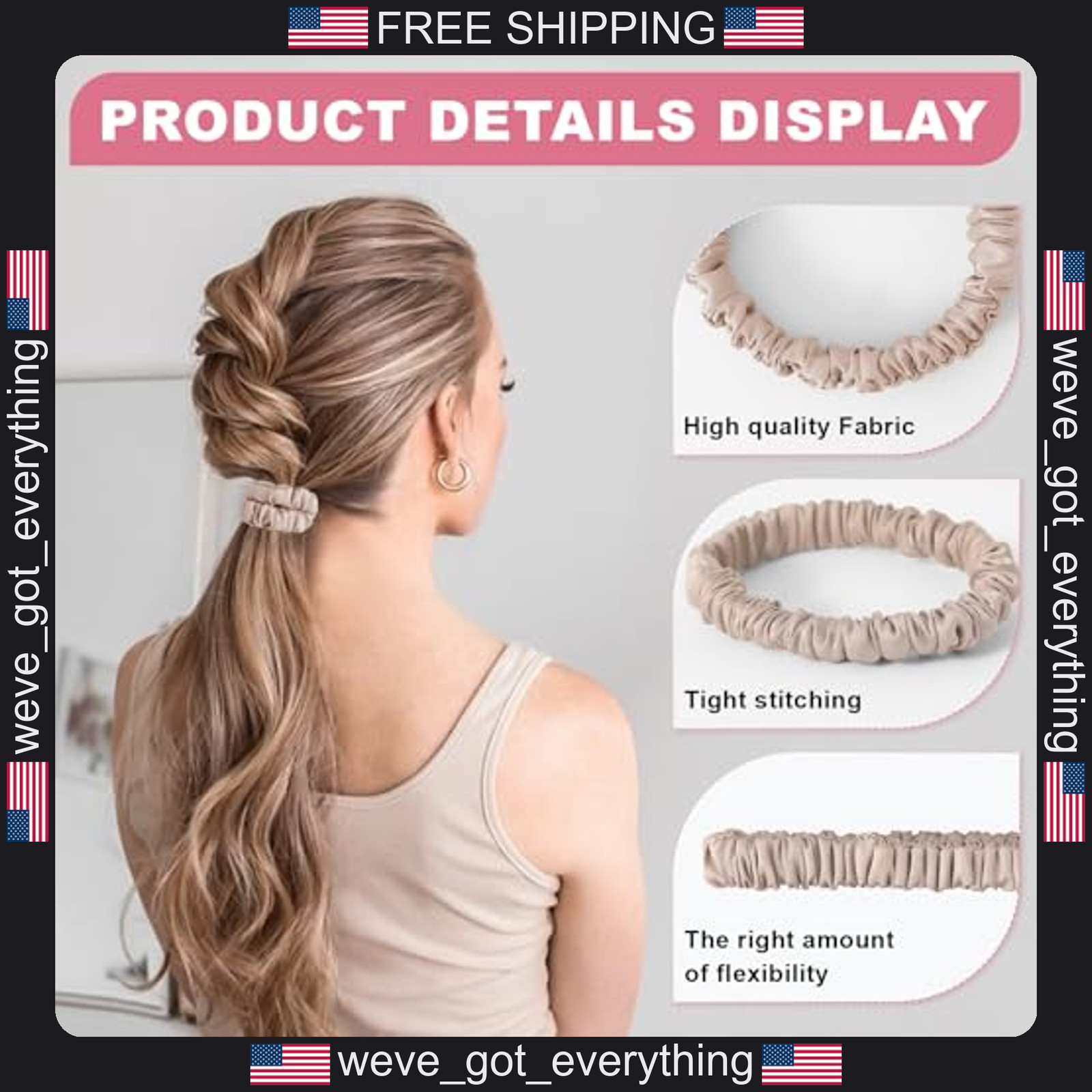 6 Pack Mulberry Silk Hair Ties for Women Girls – Gentle Hair Accessories