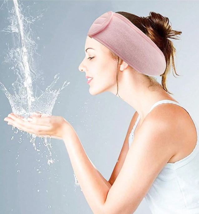 1pc Adjustable Non-Slip Spa Headband – Soft Wide Band for Makeup & Skincare – V2