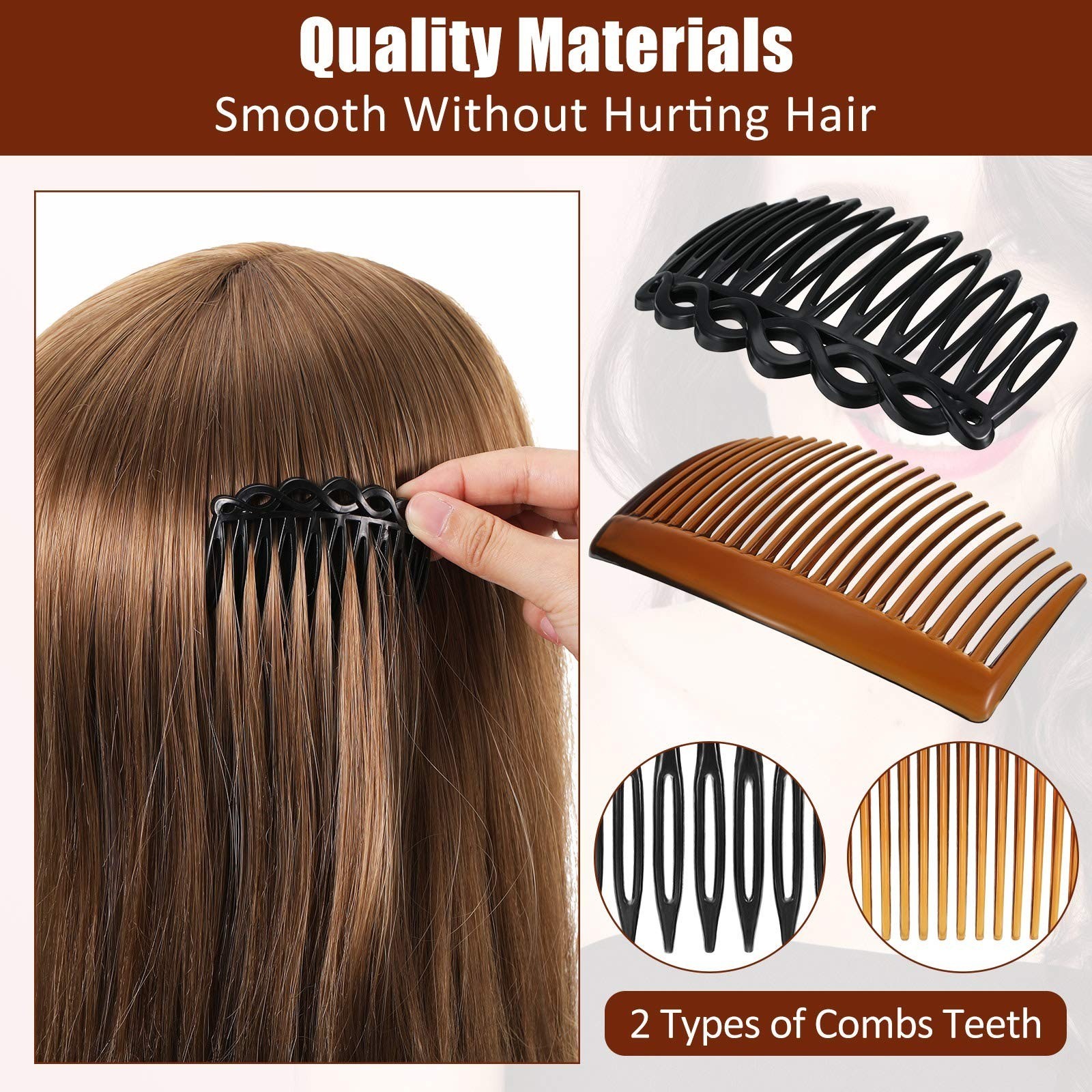 24 Pieces Hair Combs Set for Women – Plastic Side Combs Clips