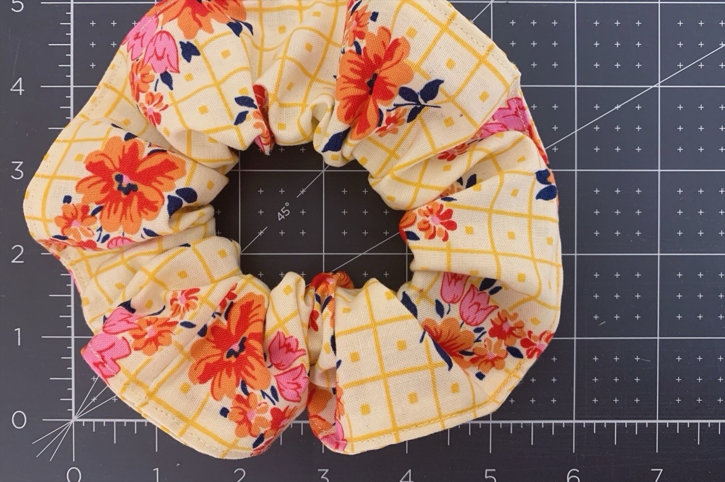 Handmade Large Slim Scrunchie Set (Ditsy Denim)