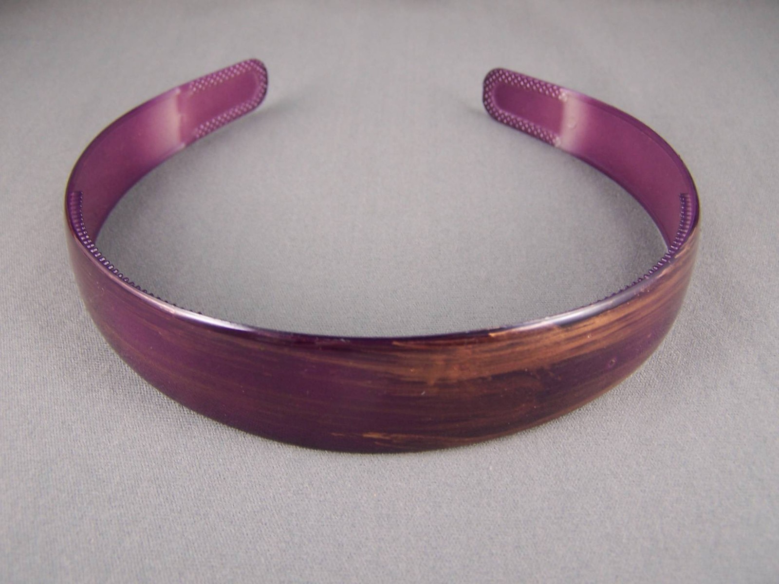 Purple Gold brush stroke plastic 1 inch wide headband hair band accessory teeth