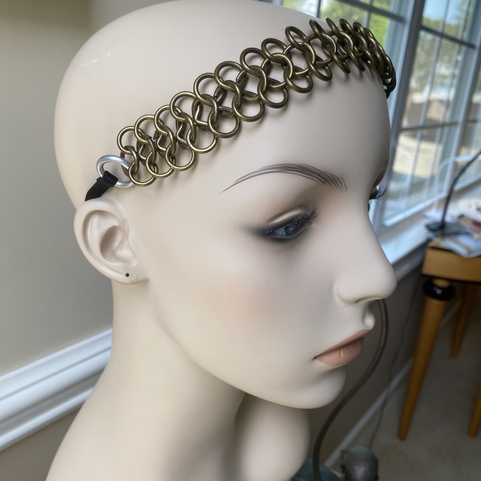 Dauphines NY Hair Band Bronze Chain Headband Necklace $138 Boho Hippie Bohemian
