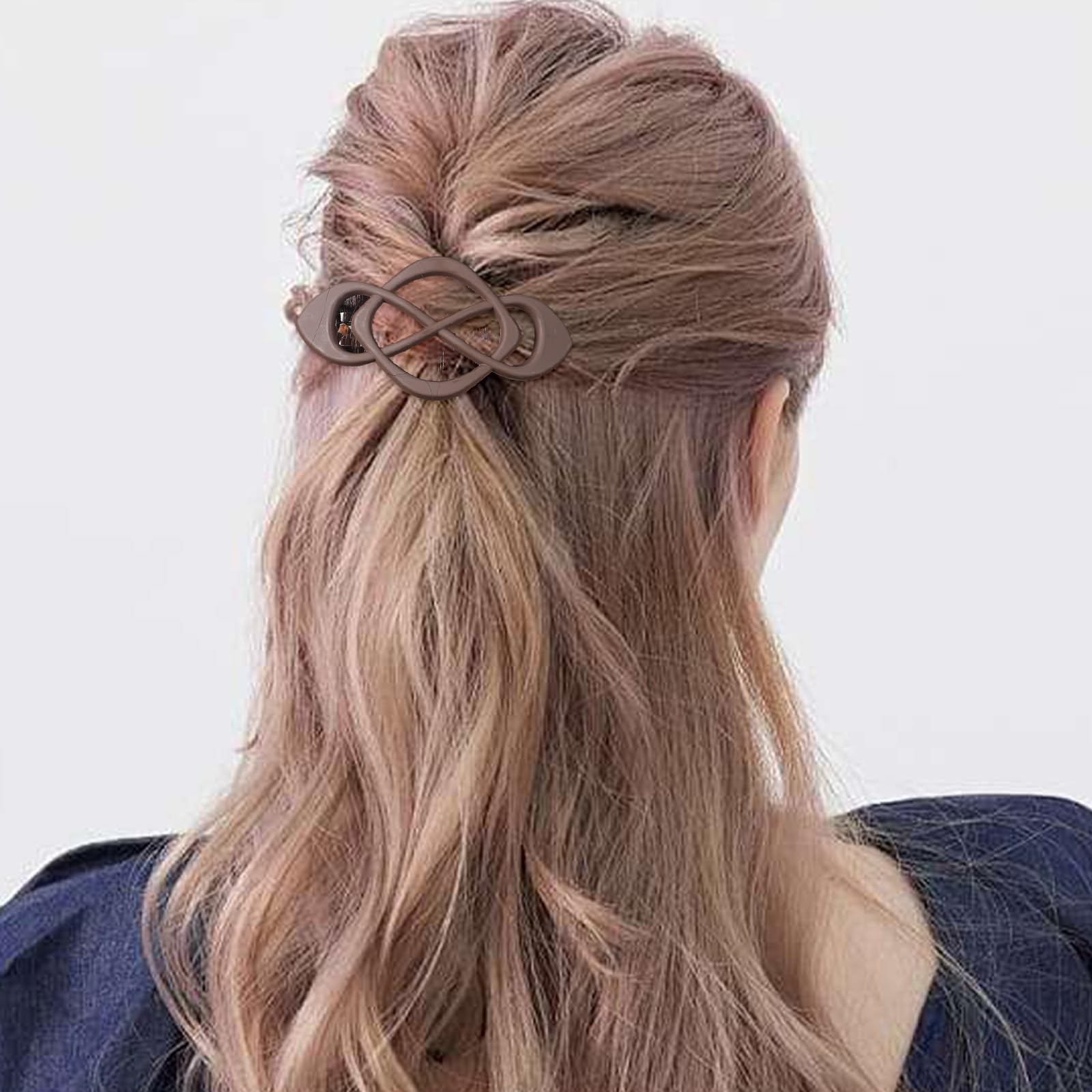 Ymapinc 2Pcs French Hair Barrettes 1 Count (Pack of 2), Light Brown +