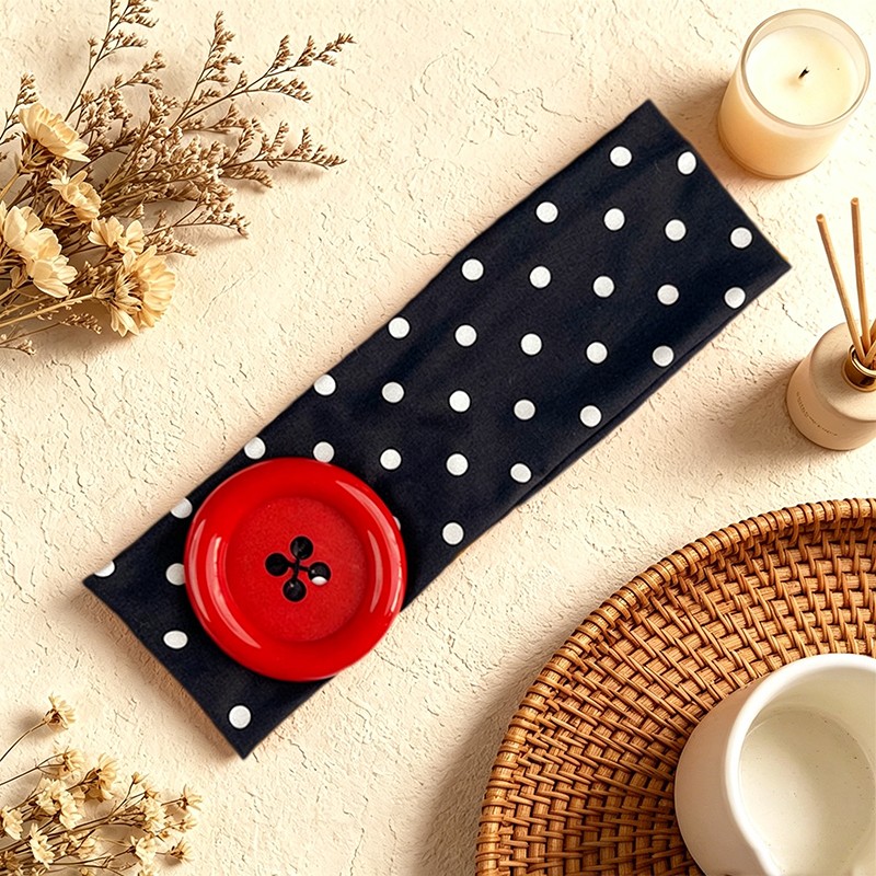 Dopamine Wave Dot Headband Women’s Elastic Cotton Sports Fitness Hairband