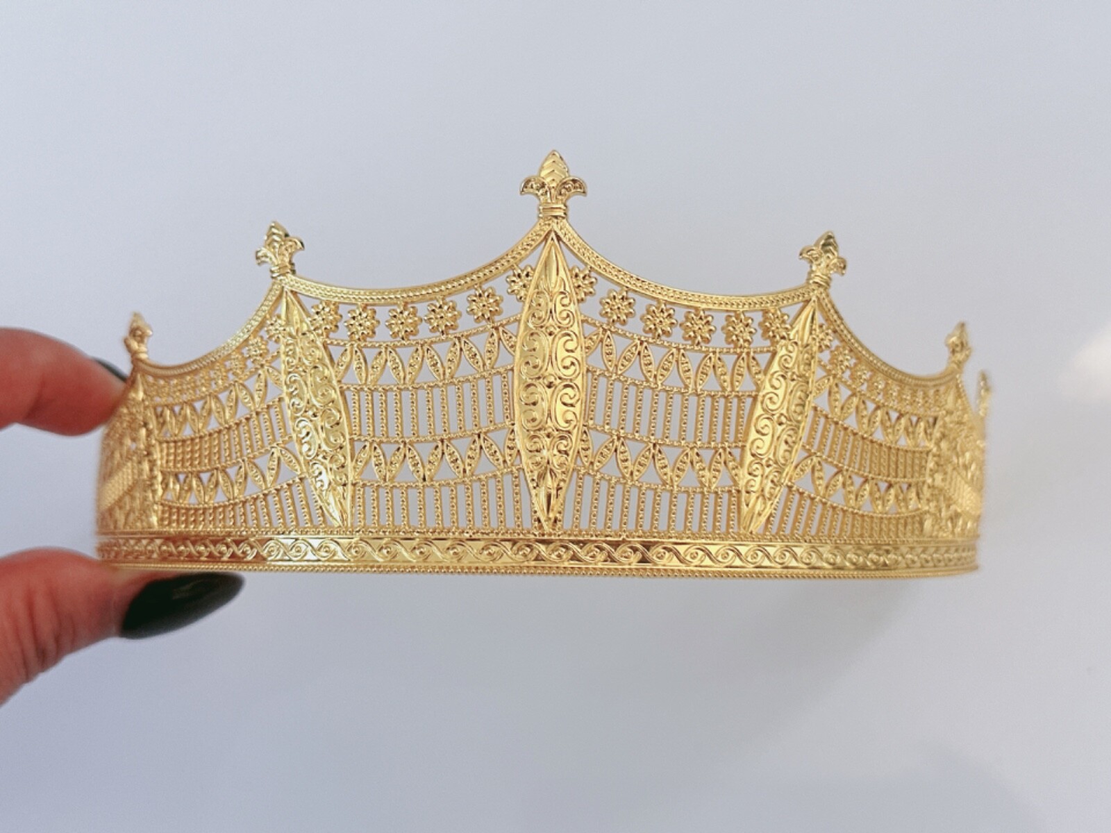 Queen Greek Royal Costume Celtic Party Hair Cross Metallic Gold Tiara Crown