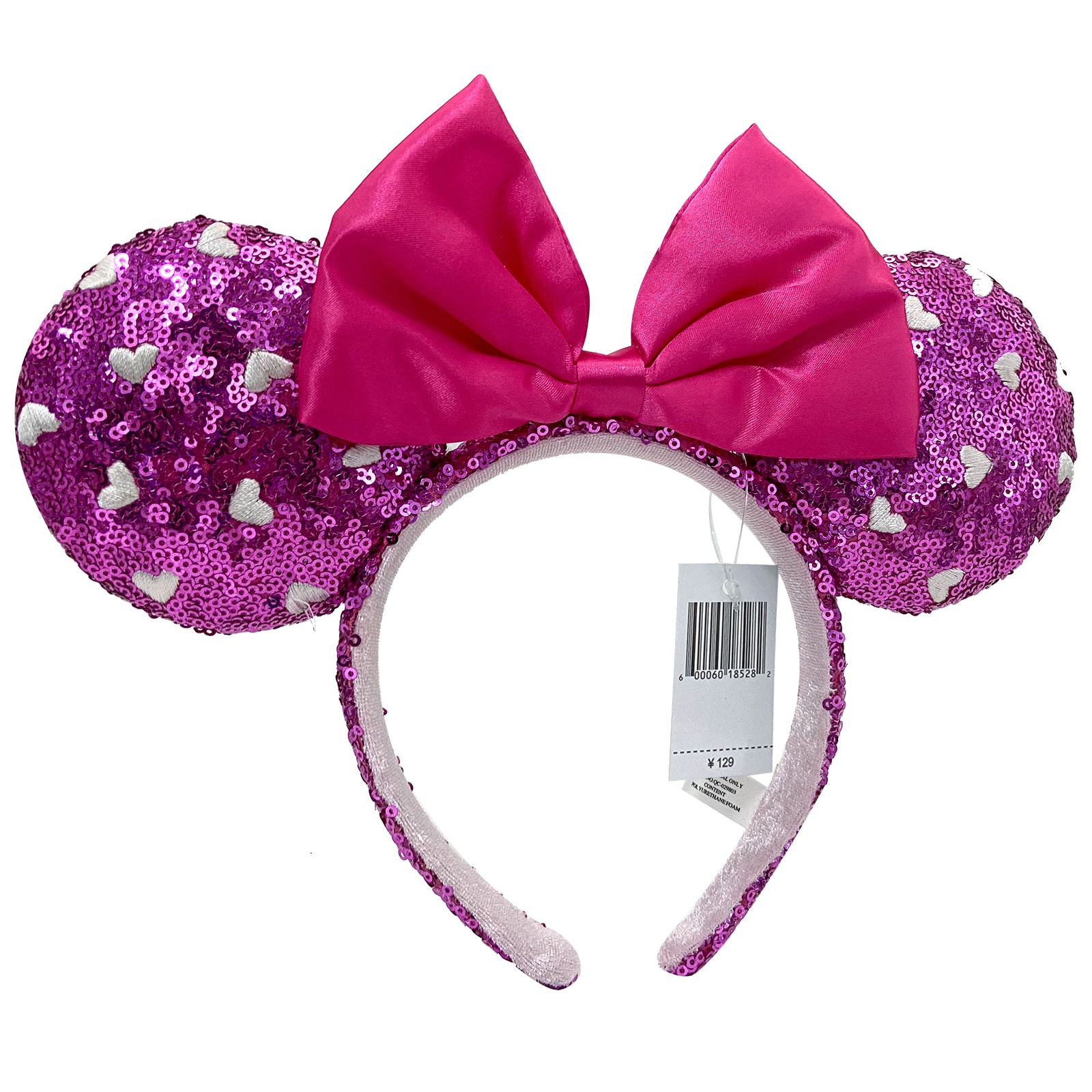 Disney Parks Polka Dot / Heart Shape Sequin Bow Minnie Mouse Ears Headband