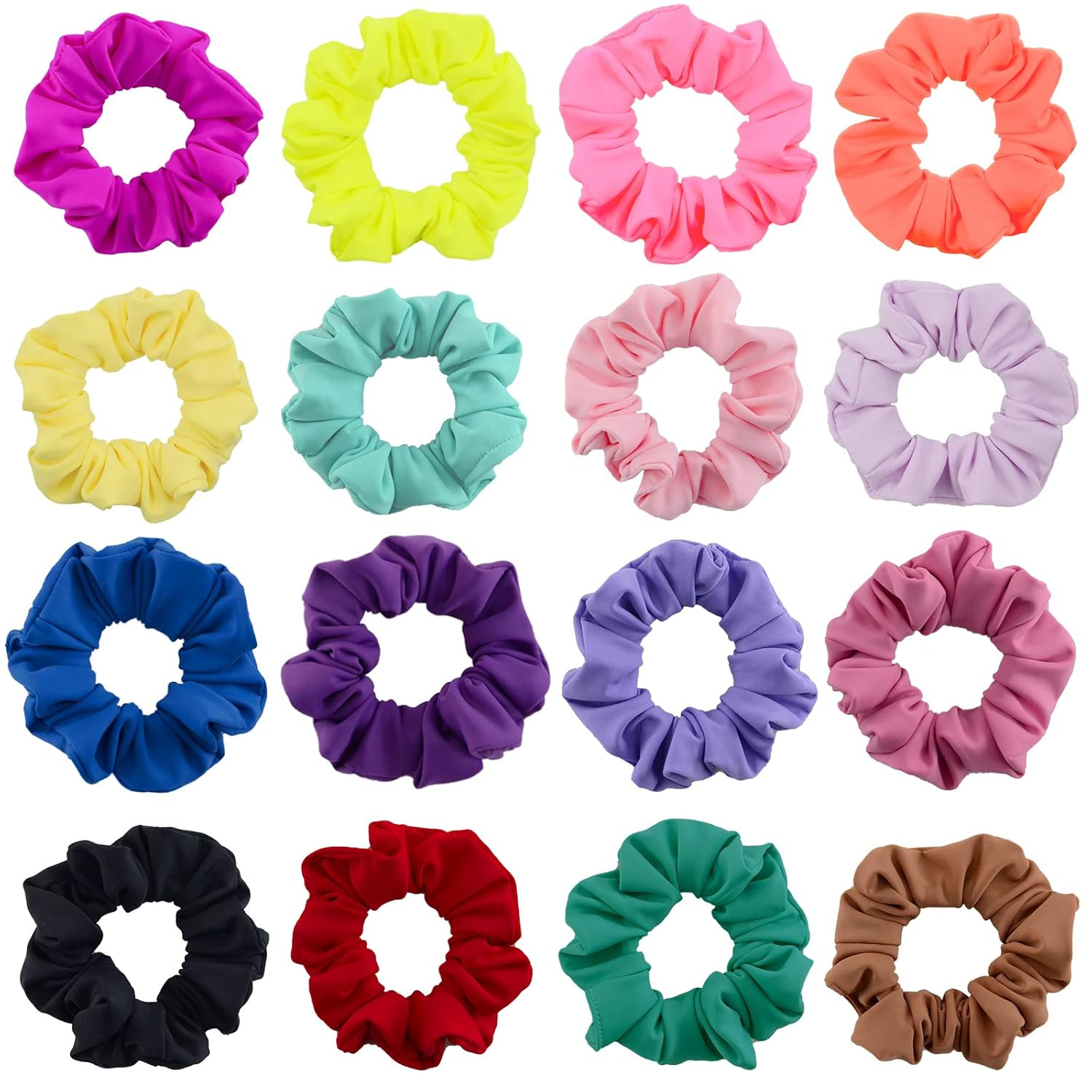 Waterproof Neon Scrunchies Gym Scrunchie – Water-Resistant Hair Ties Pool Scrunc
