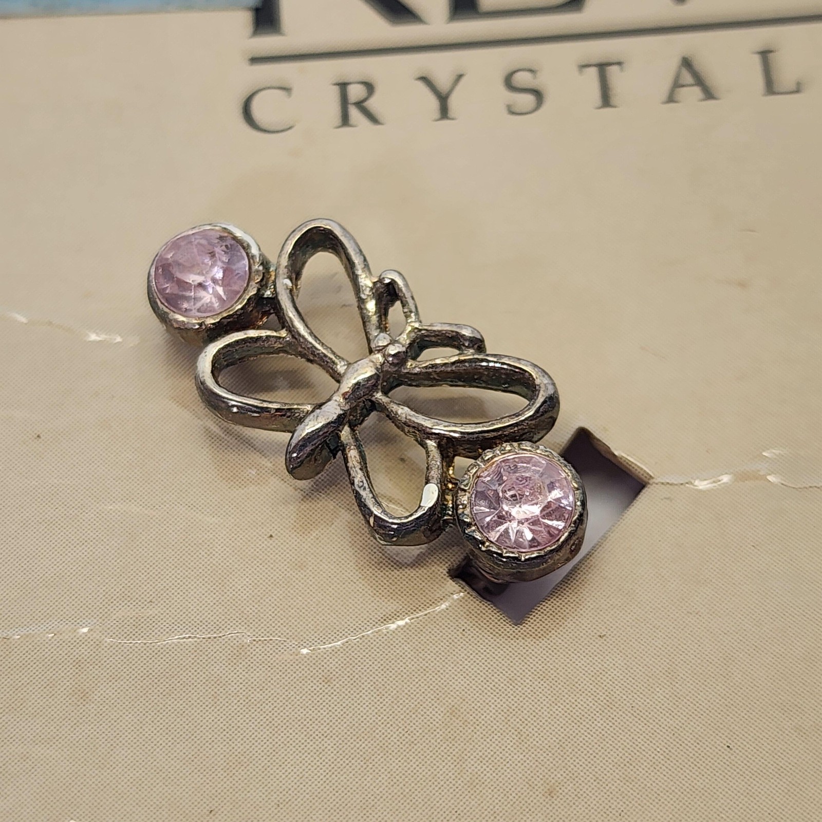 Vintage Revlon Barrettes Womens Bling Butterfly Crystal Cheer Jean Wire Hair Y2k