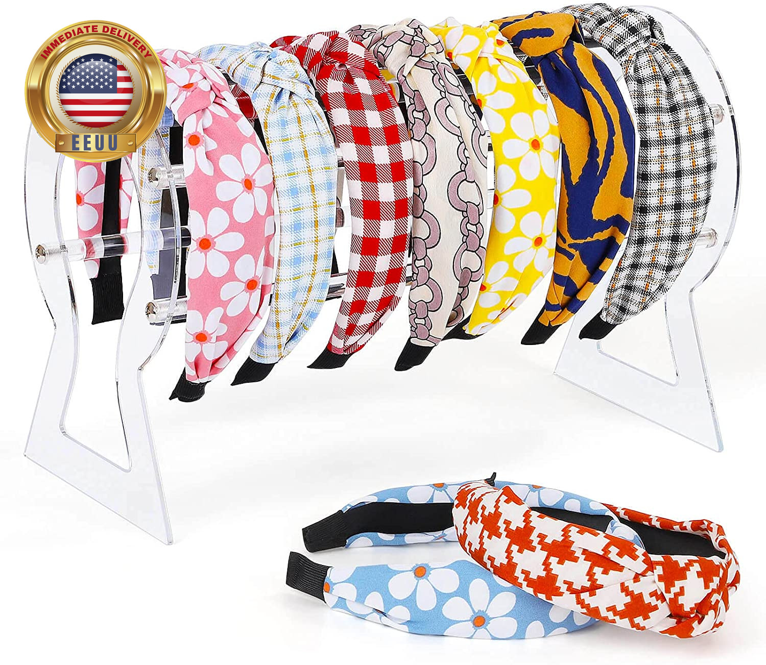 Headband Holder, Clear Headband Organizer, Acrylic Hair Hoop Display Stand, Hair