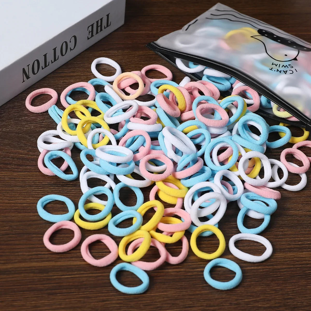50/100Pcs Hair Bands for Children Colorful Nylon Scrunchie Hair Ties Rubber Band