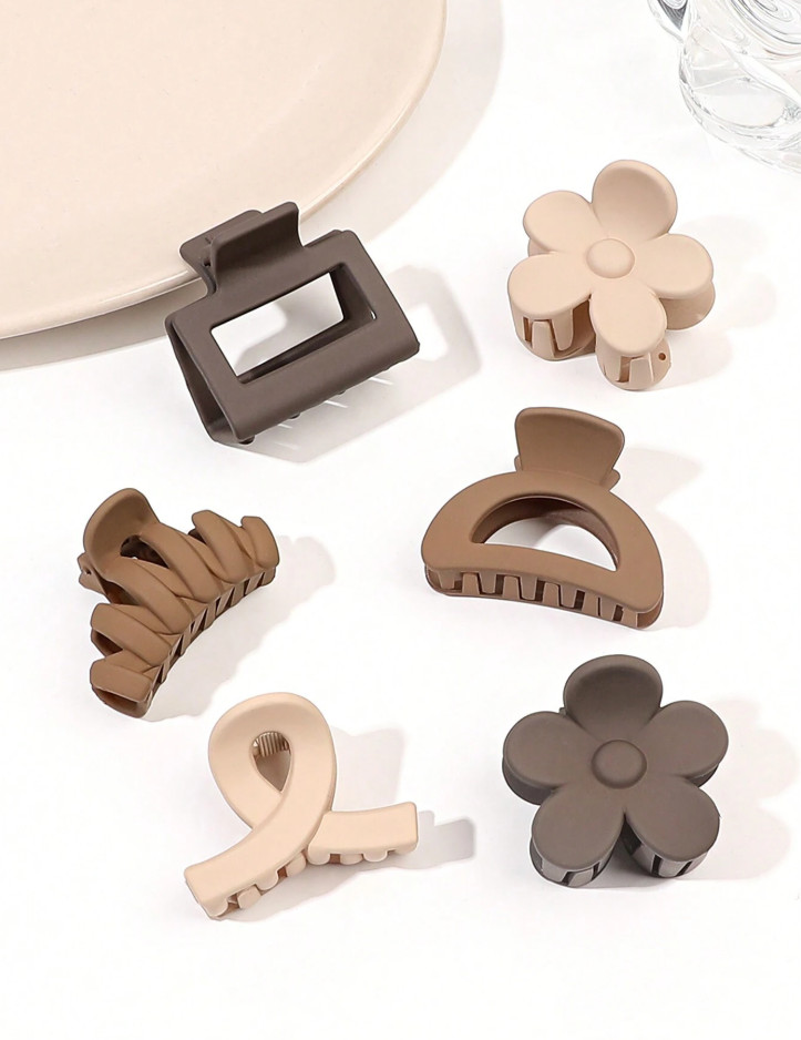 10pcs Multicolor Matte Hair Claw Clips Set for Bangs & Ponytails